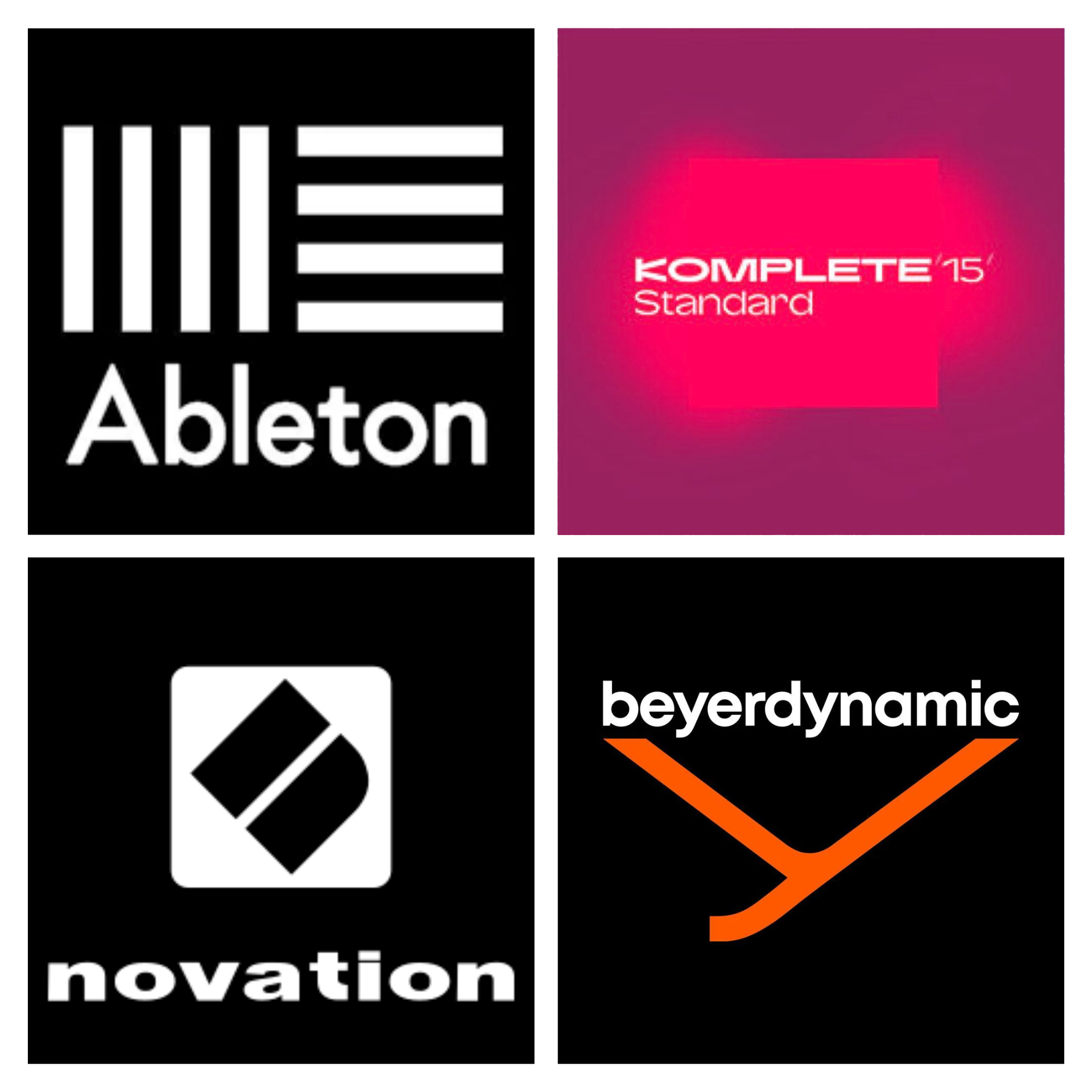 Ableton, Komplete, novation and beyerdynamic logos